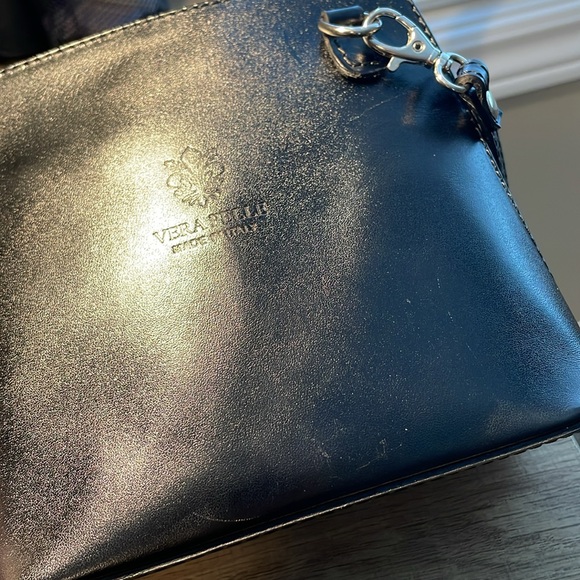 Genuine Italian Black Vera Pelle Leather Cross Body Bag - purchased in Italy - Picture 17 of 17